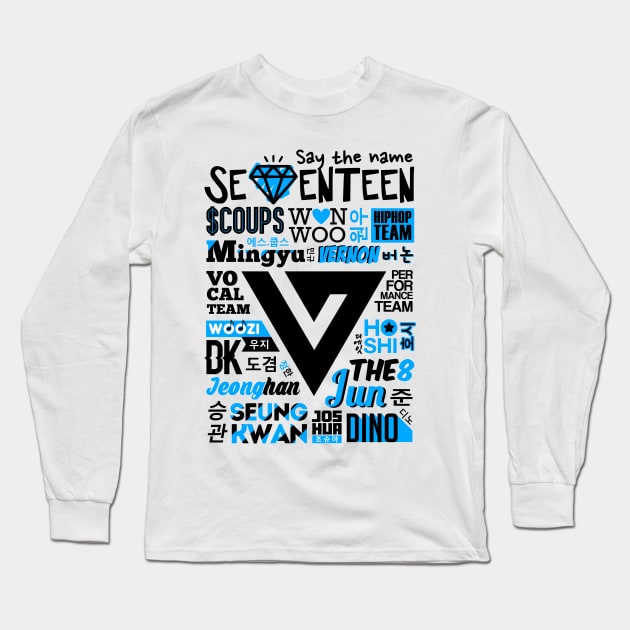 SEVENTEEN Collage Long Sleeve T-Shirt by skeletonvenus